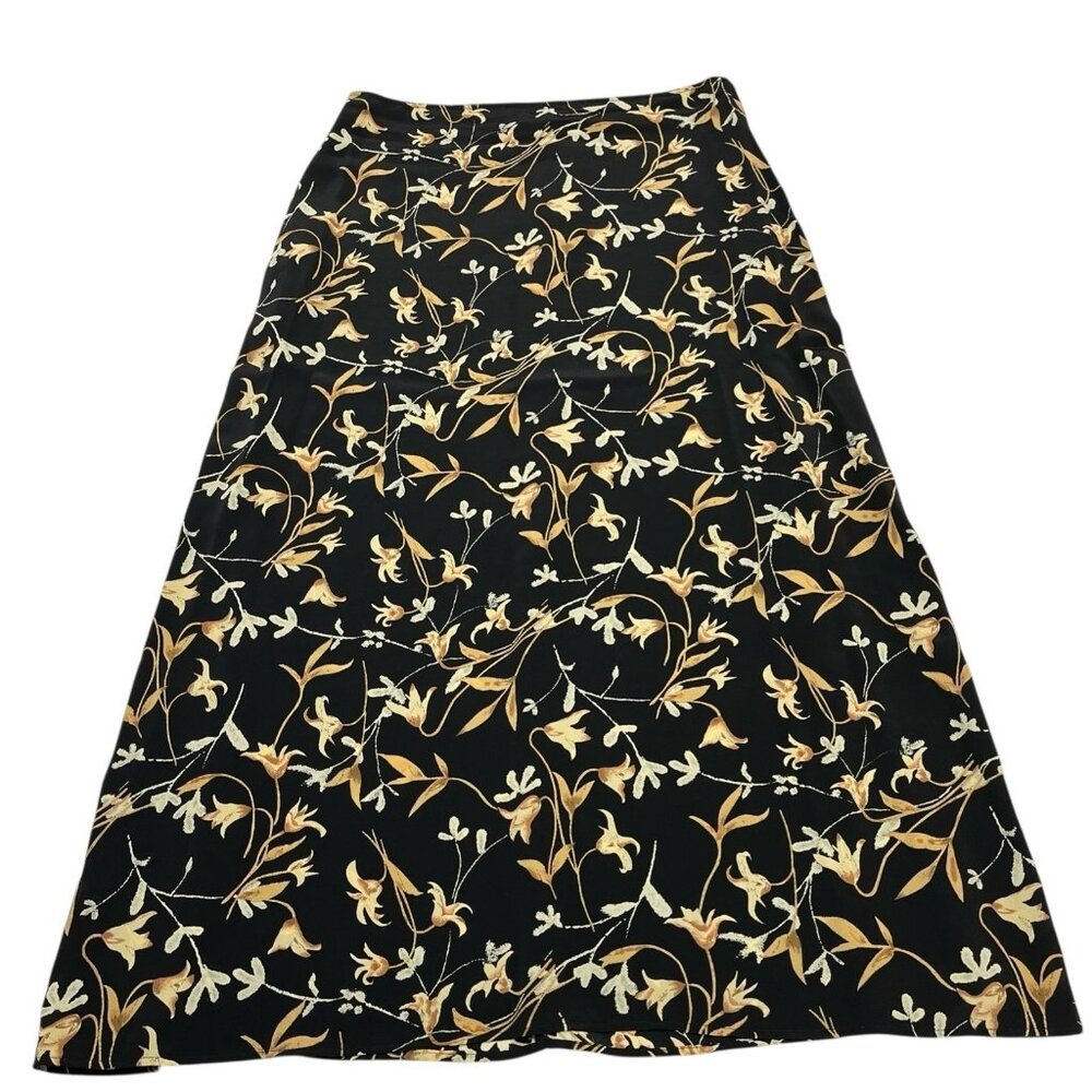 Vintage Tarea Rue 21 Skirt Womens 12 Black Floral Chiffon Maxi Y2K Whimsigoth
